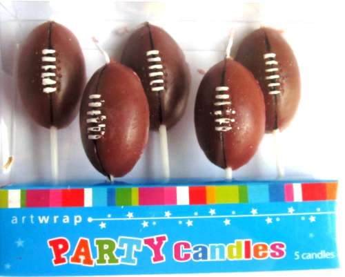 Rubgy Ball Candles - Click Image to Close
